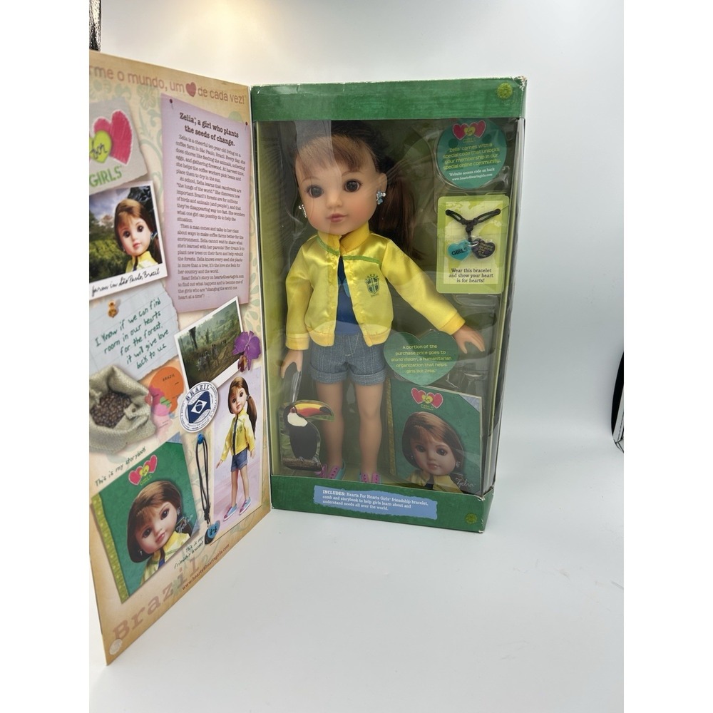 HEARTS FOR HEARTS GIRLS ZELIA FROM BRAZIL DOLL 14IN New Open Box No Comb.